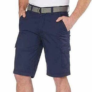 NWT Wearfirst Men's 685 Legacy Belted Cargo Shorts Navy Blue